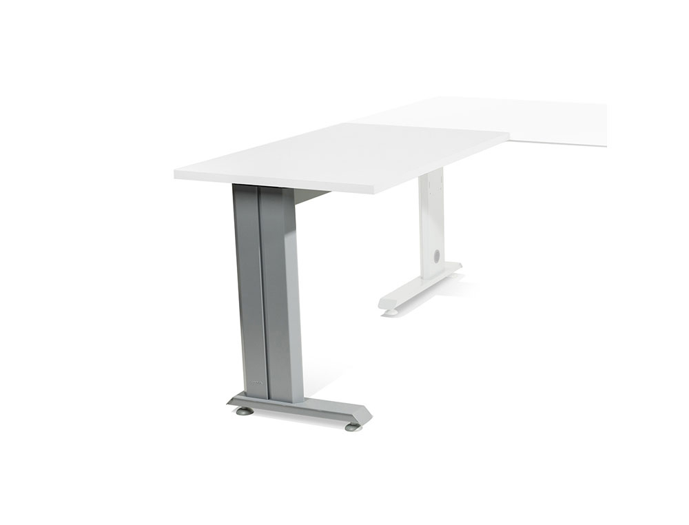 ALA PARA MESA ROCADA SERIE METAL 60X 100 CM DERECHA O IZQUIERDA ACABADO AC04 ALUMINIO/ BLANCO