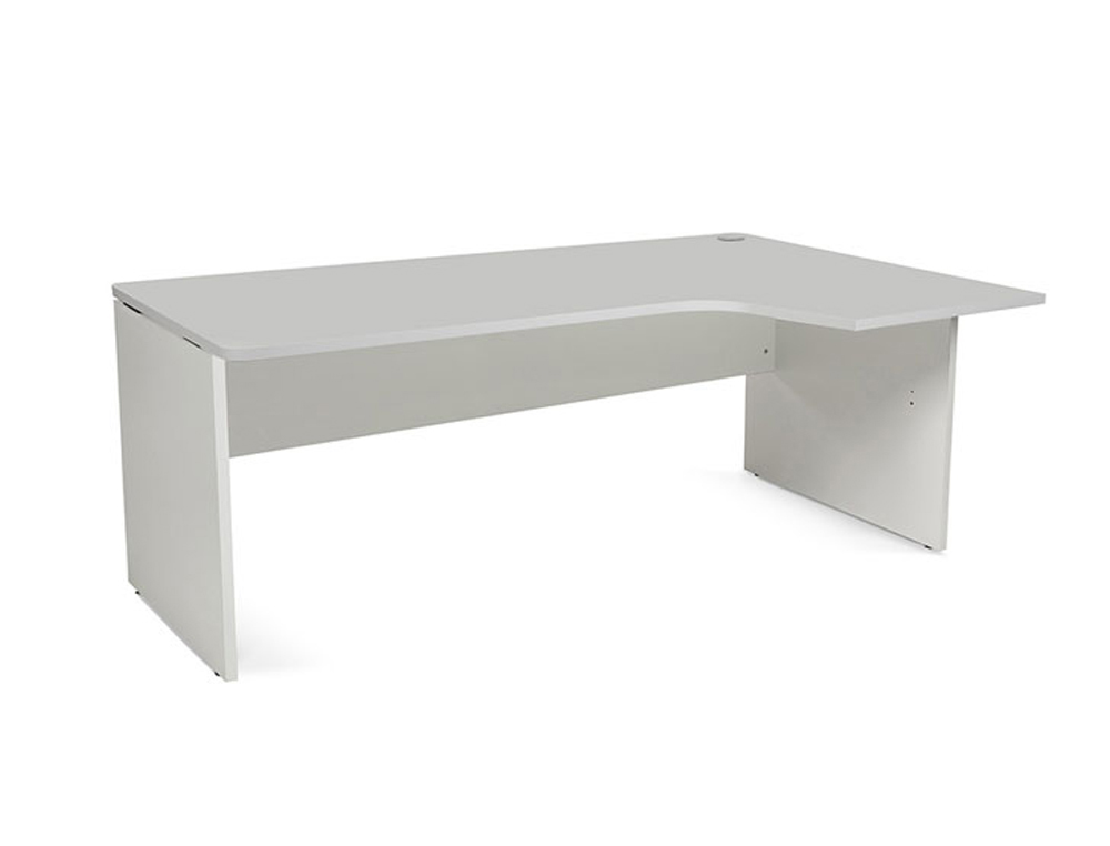 MESA ROCADA SERIE WORK 180X120 CM DERECHA ACABADO AN02 GRIS/GRIS