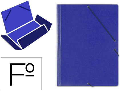 CARPETA GOMAS SOLAPAS CARTON SARO TAMAO FOLIO AZUL