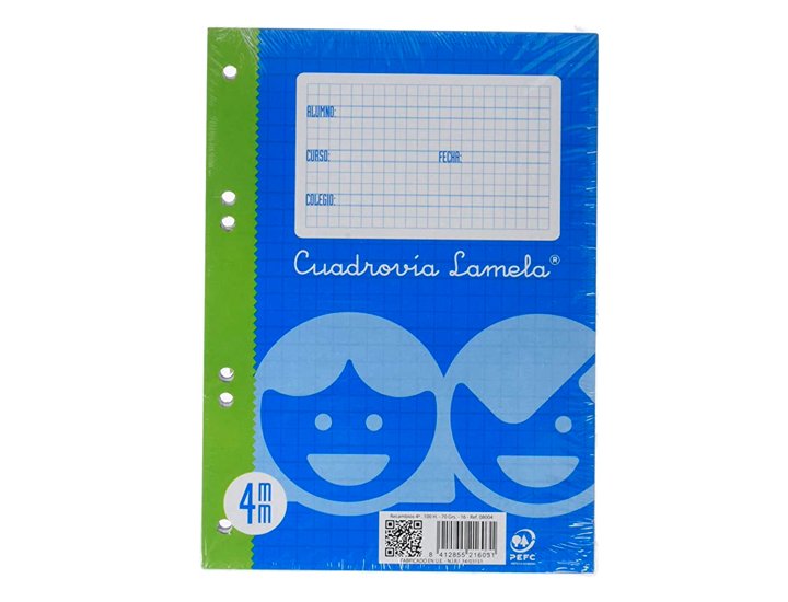 RECAMBIO LAMELA CUARTO 100 HOJAS CUADRO 4.00 MM