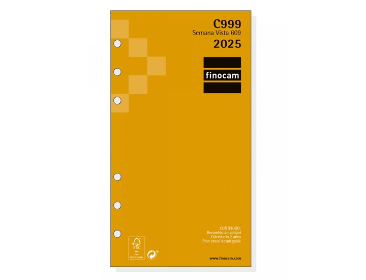 RECAMBIO AGENDA FINOCAM 609 AO 1 SEMANA/VISTA