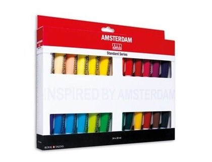 ACRILICO AMSTERDAM 020cc SET 24 TUBOS SURTIDOS
