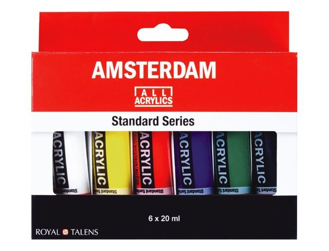ACRILICO AMSTERDAM 020cc SET  6 TUBOS SURTIDOS
