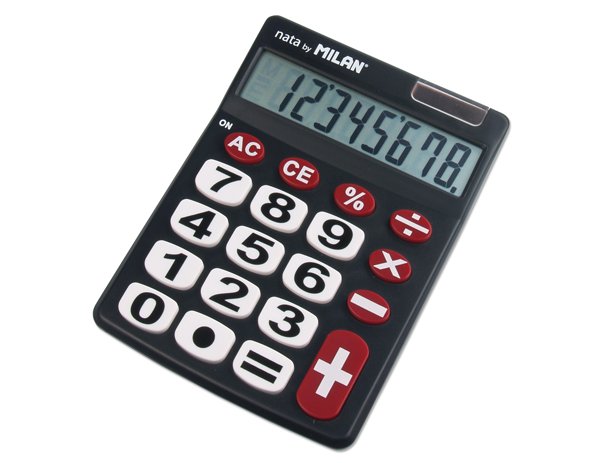 CALCULADORA SOBREMESA 8 DIGITOS MILAN NEGRO