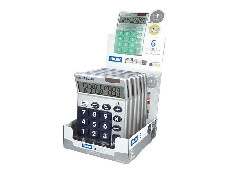CALCULADORA SOBREMESA 10 DIGITOS MILAN SILVER COLORES SURTIDOS