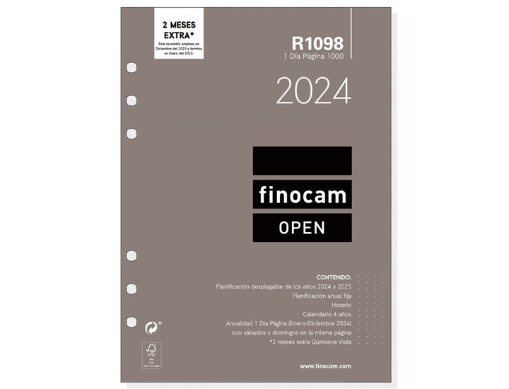 RECAMBIO AGENDA FINOCAM OPEN 1000 AO 2 DIA/PAGINA