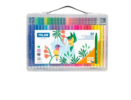 ROTULADOR MILAN MALETIN TRANSPARENTE 50 COLORES