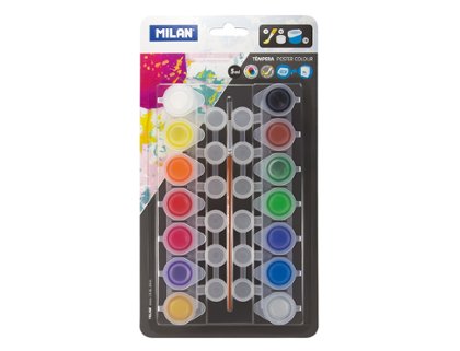 TEMPERA MILAN BLISTER 14 COLORES 5ml+PINCEL+BASE