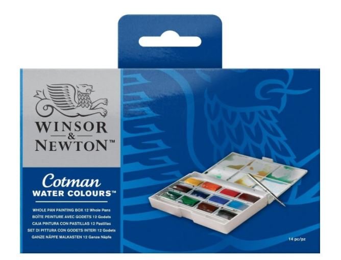 ACUARELA CAJA Winsor  and  Newton POCKET 12 MEDIO GODETS