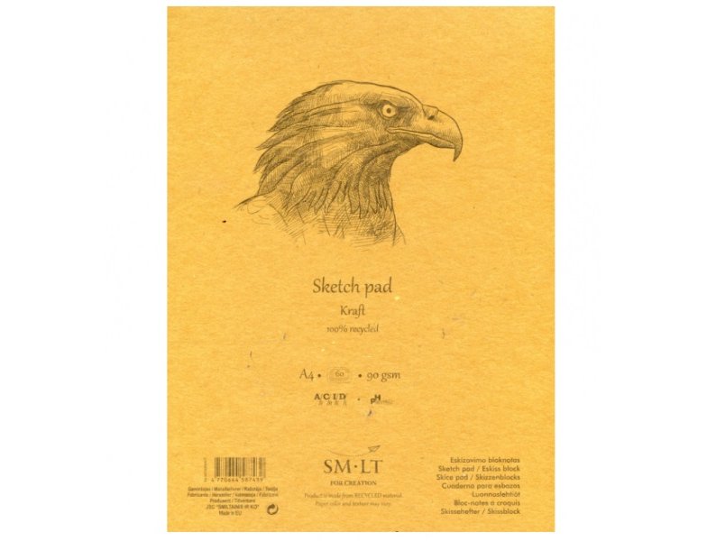 BLOC DE DIBUJO  ESPIRAL ESBOZO KRAFT DINA5 50 Hojas 90 Gramoss RECICLADO CREMA