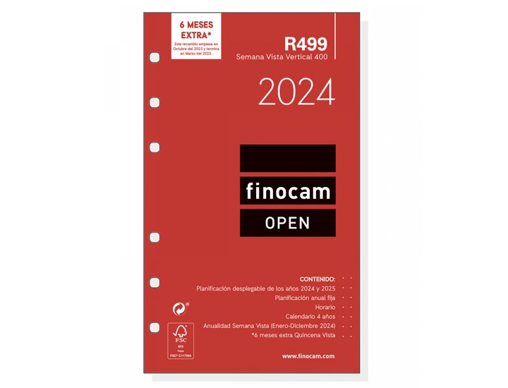 RECAMBIO AGENDA FINOCAM OPEN 400 AO SEMANA/VISTA