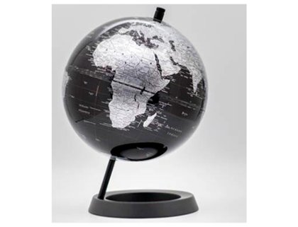 ESFERA GEOGRAFICA DECO PREMIUM 20CMS NEGRA