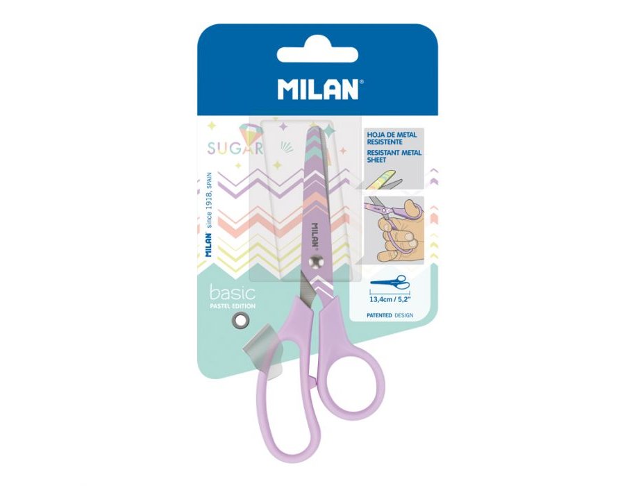 TIJERAS ESCOLAR MILAN 13 CMS PASTEL LILA