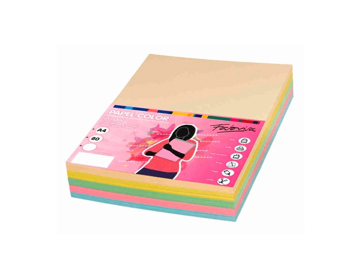 PAPEL IRIS DINA4 PACK 250 HOJAS 80 Gramos 10 COLORES PASTELES