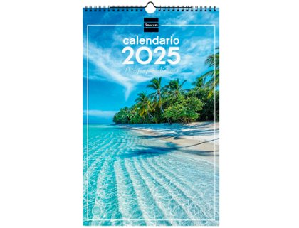 CALENDARIO DE PARED ESPIRAL 250X400 MM FINOCAM PAISAJES PARADISIACOS