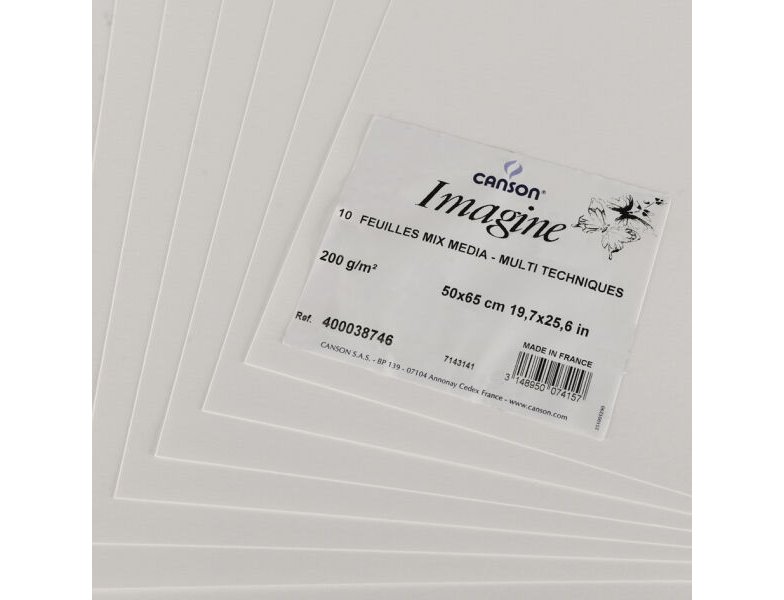 PAPEL ACUARELA CANSON IMAGE 50X065 Cm 200 Gramos GRANO MEDIO