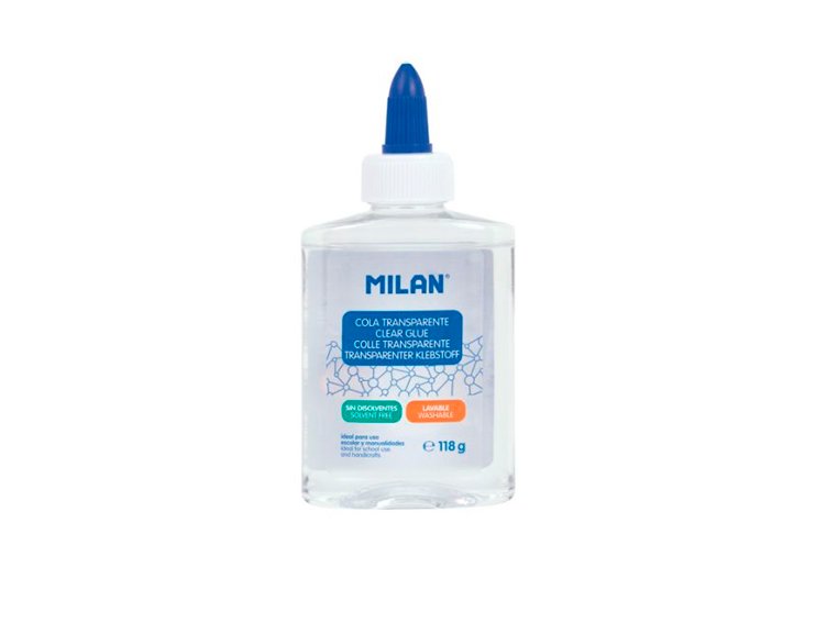 PEGAMENTO COLA MILAN TRANSPARENTE LAVABLE 118 Gramos