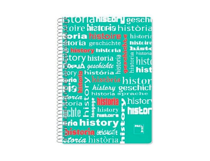 BLOC ESPIRAL FOLIO POLIPROPILENO 80 HOJAS 90 Gramos CUADRO 4X4mm PACSA HISTORIA