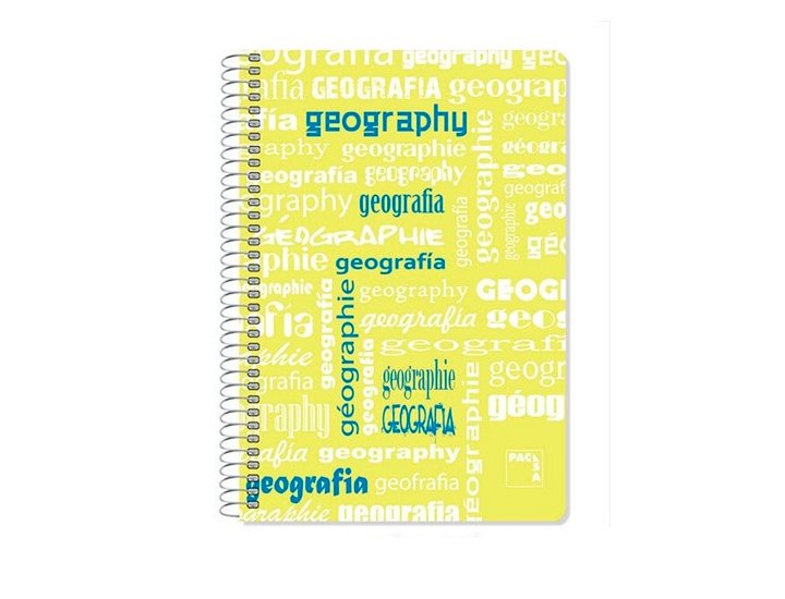 BLOC ESPIRAL FOLIO POLIPROPILENO 80 HOJAS 90 Gramos CUADRO 4X4mm PACSA GEOGRAFIA