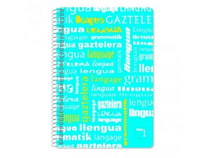 BLOC ESPIRAL FOLIO POLIPROPILENO 80 HOJAS 90 Gramos CUADRO 4X4mm PACSA LENGUA