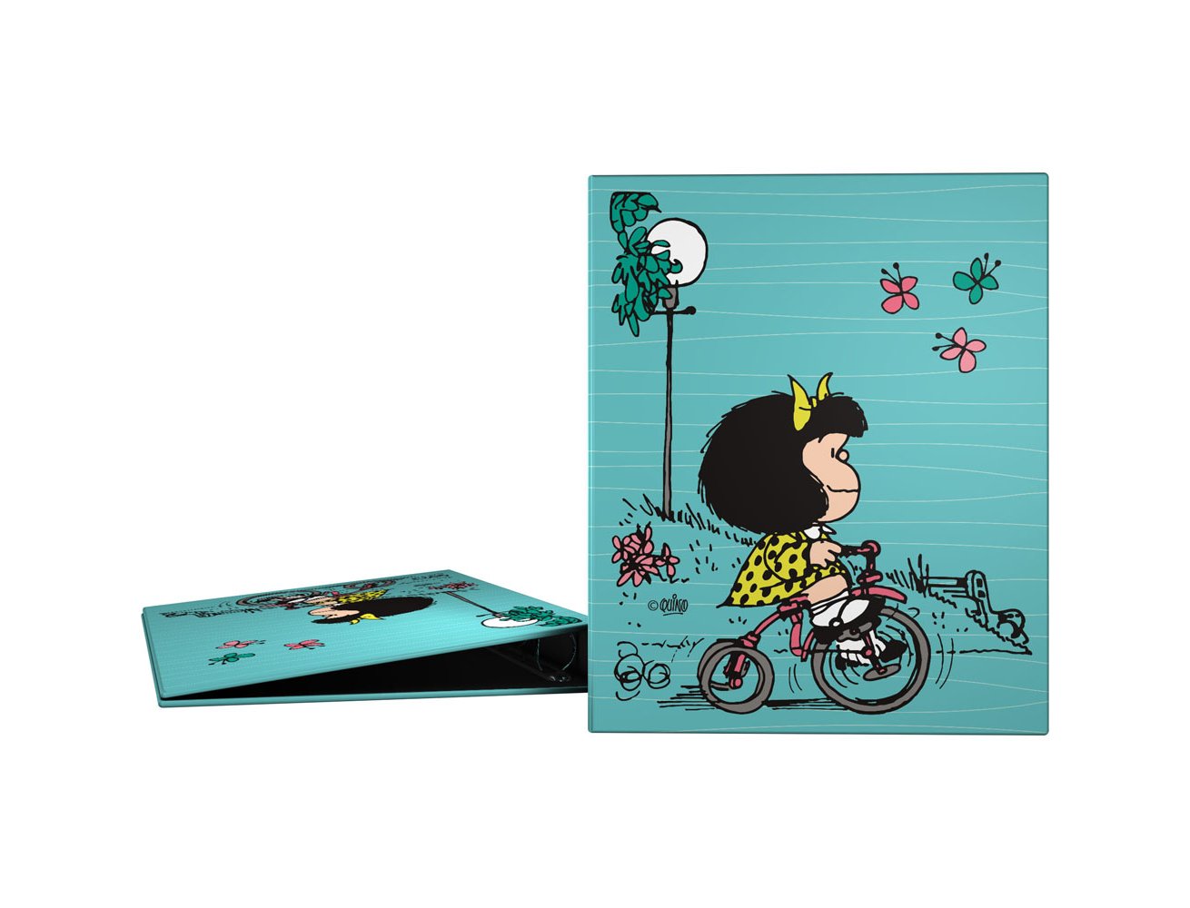 CARPETA 4 ANILLAS 25MM DINA4 CARTON FORRADO MAFALDA BICI