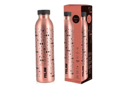 BOTELLA TERMICA 590ML MILAN COOPER ROSA Y NEGRO