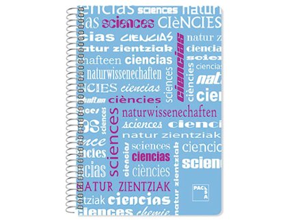 BLOC ESPIRAL FOLIO POLIPROPILENO 80 HOJAS 90 Gramos CUADRO 4X4mm PACSA CIENCIAS