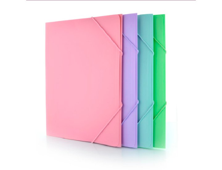 CARPETA SOLAPAS GOMAS POLIPROPILENO MAXI + OFFICE BOX BLUSH COLORES PASTELES SURTIDOS