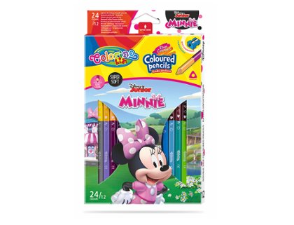 LAPIZ CAJA CARTON 24 COLORES COLORING KIDS TRIANGULAR MINNIE