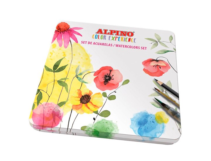 ACUARELA ESTUCHE METALICO ALPINO COLOR EXPERIENCE SET DE ACUARELAS 36 COLORES