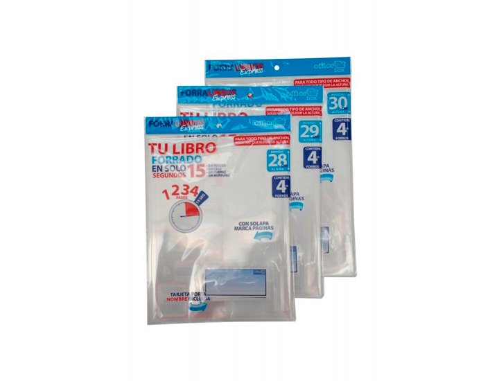 PLASTICO FORRO LIBRO AJUSTABLE 30Cms COLORES