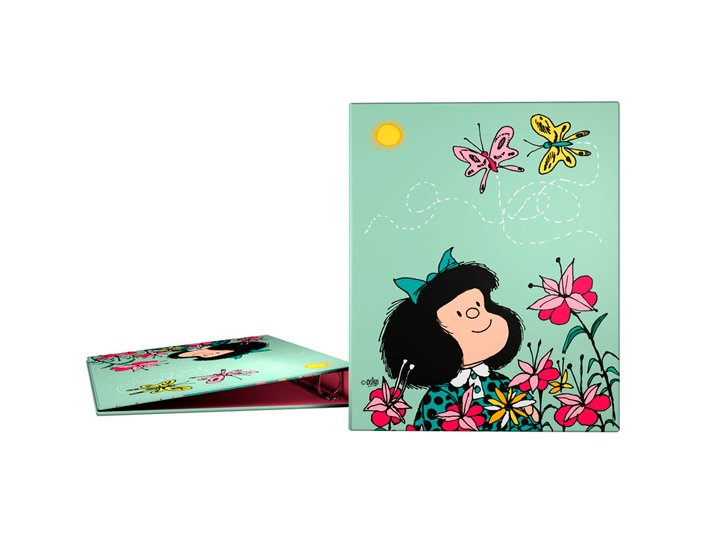 CARPETA 4 ANILLAS 25MM CARTON FORRADO DINA4 MAFALDA PRIMAVERA