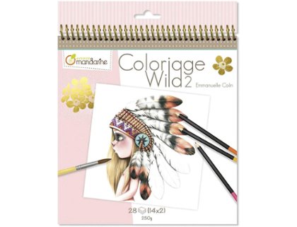 LIBRO COLOREAR 20X20 Cm 28 Hojas 250 Gramos ENMANUELLE COIN COLORIQGE WILD 2