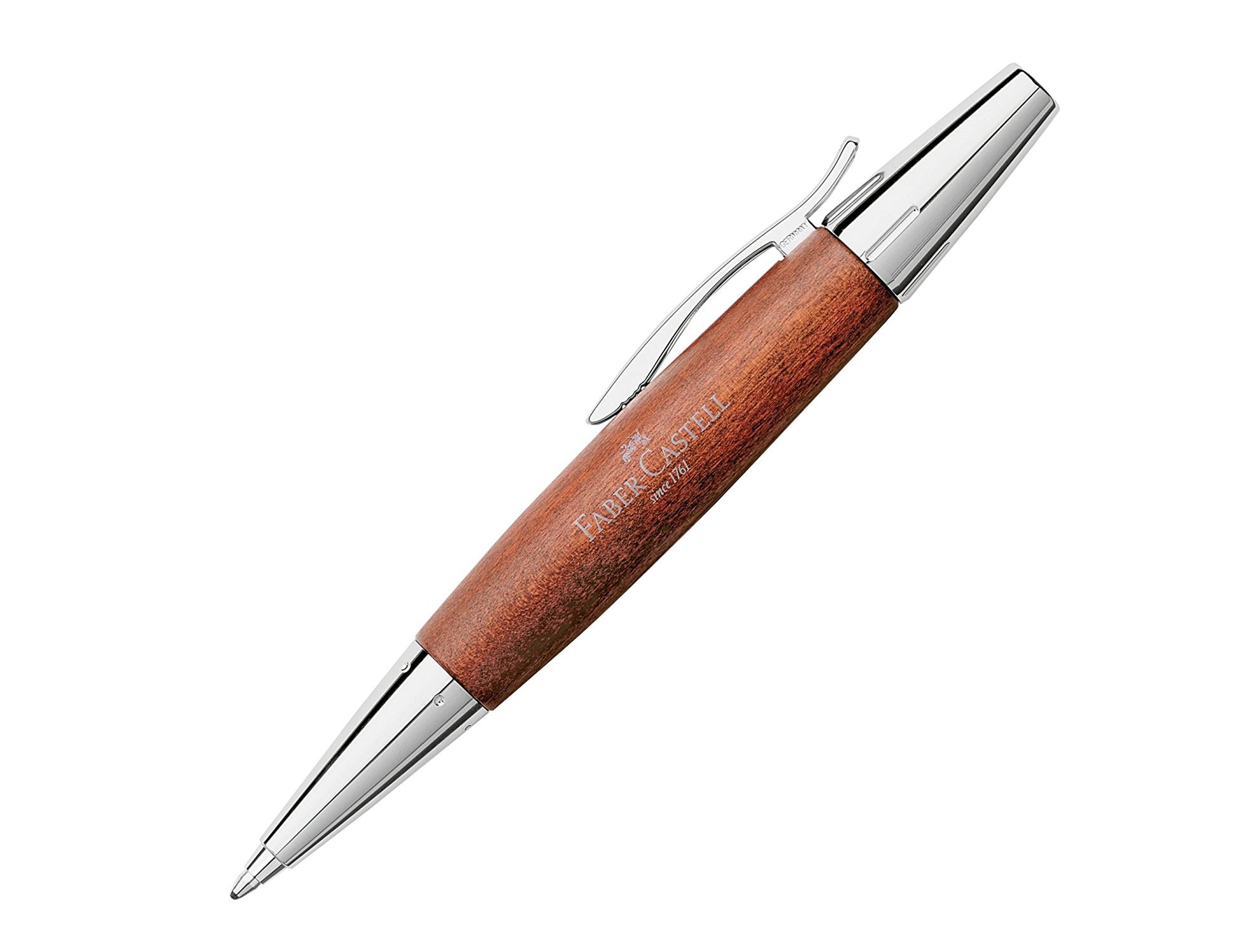 BOLIGRAFO FABER CASTELL E-MOTION METAL MADERA PERAL COAC + FUNDA PIEL