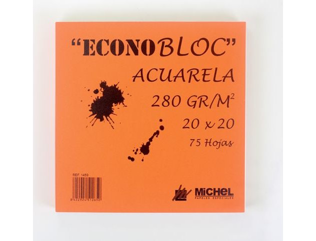 BLOC DE DIBUJO ENCOLADO ACUARELA 200x200MM 280 Gramos 75 HOJAS MICHEL ECONOBLOC
