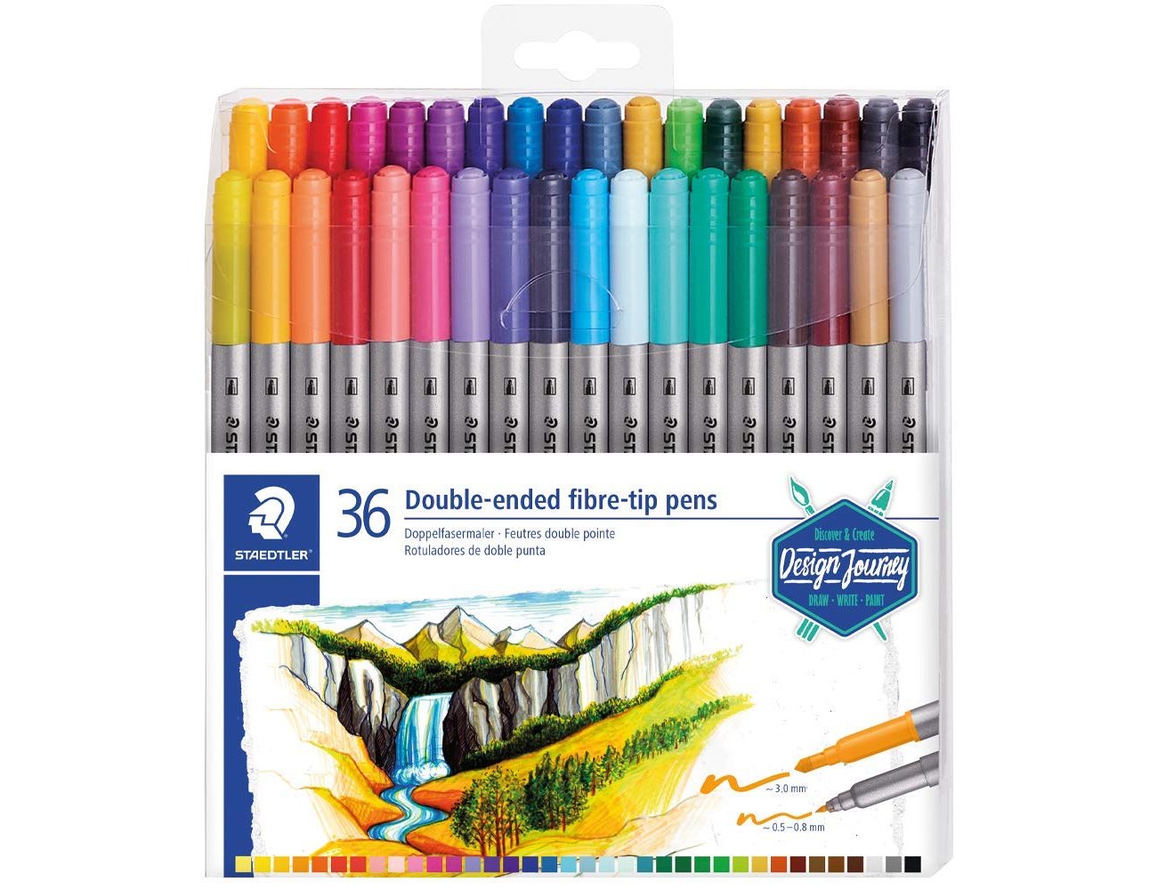 ROTULADOR STAEDTLER DOBLE PUNTA PACK 36 COLORES