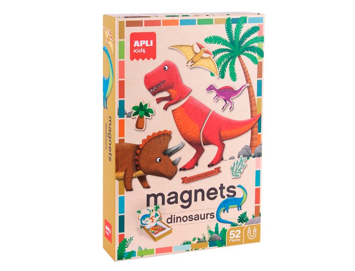 JUEGO EDUCATIVO APLI MAGNETICO FUN DINOS 52 PIEZAS