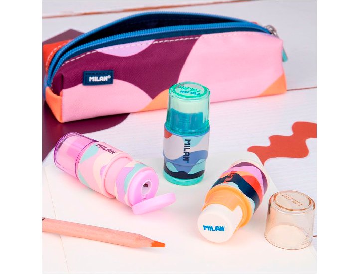 AFILALAPIZ MILAN THE FUN SACAPUNTAS CON DEPOSITO Y GOMA COMBINACION DE COLORES SURTIDOS