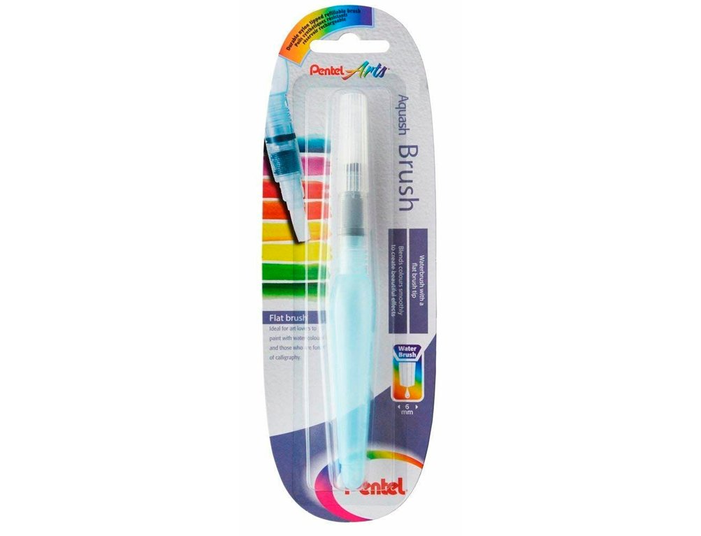 PINCEL DE AGUA RECARGABLE PARA ACUARELA PENTEL PUNTA PLANA