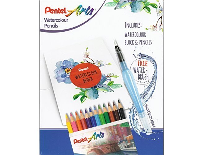 LAPICES ACUARELABLES PENTEL CAJA 12+PINCEL