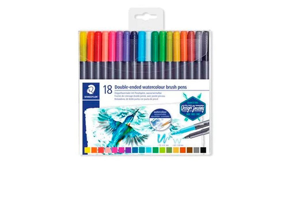 ROTULADOR STAEDTLER MARSGRAPHIC DUO BOX 18 COLORES