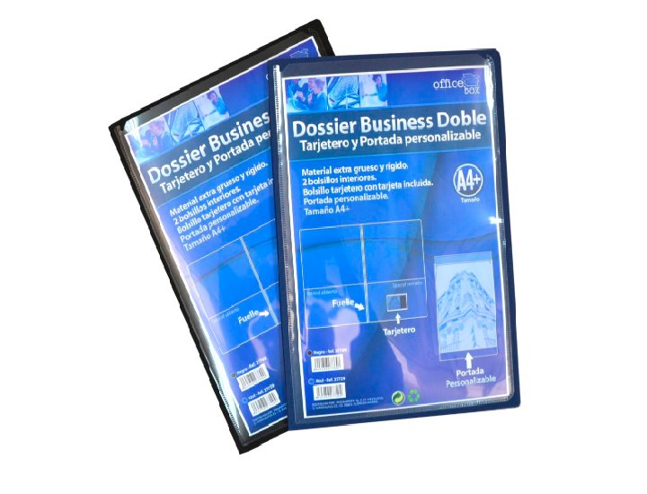 DOSSIER BUSINESS DOBLE DINA4+ PERSONALIZABLE OFFICE BOX AZUL