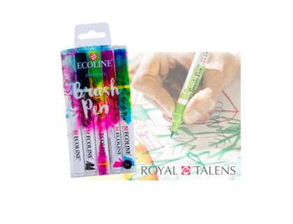 ESTUCHE BRUSH PEN ECOLINE ACUARELA TALENS BRUS PEN PACK 05 COLORES PRIMARIOS SURTIDOS
