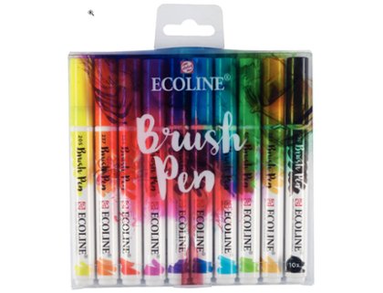 ESTUCHE BRUSH PEN ECOLINE ACUARELA TALENS BRUS PEN PACK 10 COLORES SURTIDOS