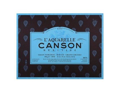 BLOC DE DIBUJO CANSON HERITAGE ACUARELA 20 HOJAS 31X41CM 300GR GRUESO