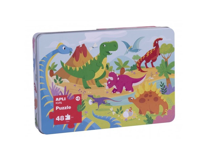 PUZLE EDUCATIVO APLI 48 PIEZAS DINOSAURIOS