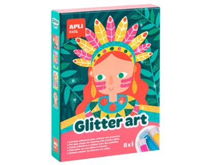JUEGO EDUCATIVO APLI KIDS CUADROS CON PURPURINA GLITTER ART