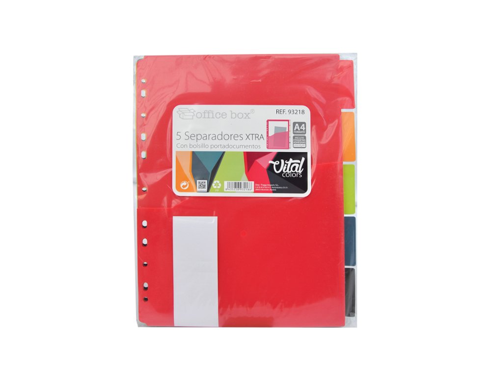 SEPARADORES 05 PLASTICO VITAL COLORDINA4 CON BOLSILLO COLORES