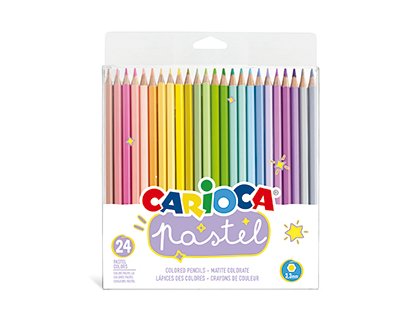 LAPIZ CARIOCA PASTEL CAJA CARTON 24 COLORES SURTIDOS