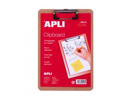 CARPETA CON PINZA MADERA APLI DINA5